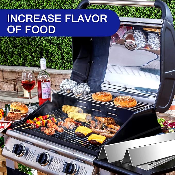 GGC 24.5" Flavorizer Bars for Weber 7539 Genesis 300 310 E310 320 Grills with Side-Controls, 5 PCS Stainless Steel Flavor Bars for Weber 7540 (24.5" L x 2.2" W x 2.3" H)