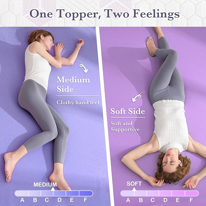 SINWEEK 3 Inch Memory Foam Mattress Topper Full Size, Soft and Medium Mattress Pad for Back Pain Relief, High Density Foam Bed Topper with Textured Cover, CertiPUR-US Certified