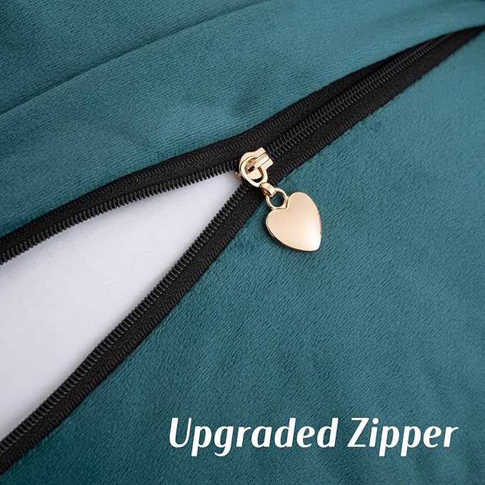 FUTEI Teal Chenille Throw Pillow Covers 26x26 Inch Set of 2,Soft Cozy Bound Edge Design Euro Pillow Sham,Home Decor for Couch Bed Living Room