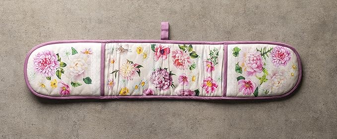 Maison d' Hermine Pivoine 100% Cotton Easter Double Oven Glove with Loop Heat Resistant for BBQ | Cooking | Baking | Grilling | Microwave | Barbecue | Spring/Summer (7.5 Inch by 35 Inch)