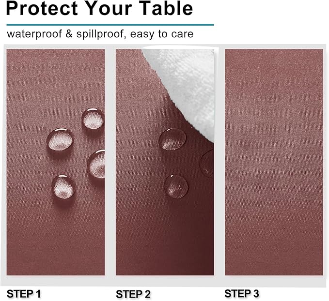 Hiasan Dusty Rose Tablecloth for Rectangle Tables - Waterproof Washable Polyester Fabric Table Cloth for Buffect Dining Birthday Party Wedding, 54 x 120 Inch