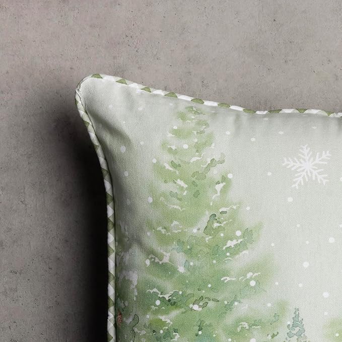 Maison d' Hermine Decorative Pillow Covers 18 x 18 Inch Square 100% Cotton Throw Pillow Covers with Invisible Zipper Cushion Case for Living Room Couch, Chair, Sofas, Bedroom, Home (Winter Mornings)