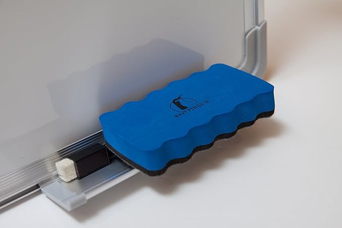 Whiteboard Set - 12 x 12 in Dry Erase Board with 1 Magnetic Dry Eraser, 4 Dry Wipe Markers and 4 Magnets - Small White Board Wall Hanging Marker Board for Home Office School (12x12)