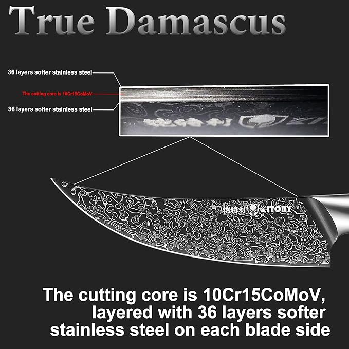 73 Layers Damascus Boning Knife, Pro kitchen deboning slicer, viking fish cutter,10Cr15CoMoV steel cutting core, Red sandalwood full-tang Handle, gift box included