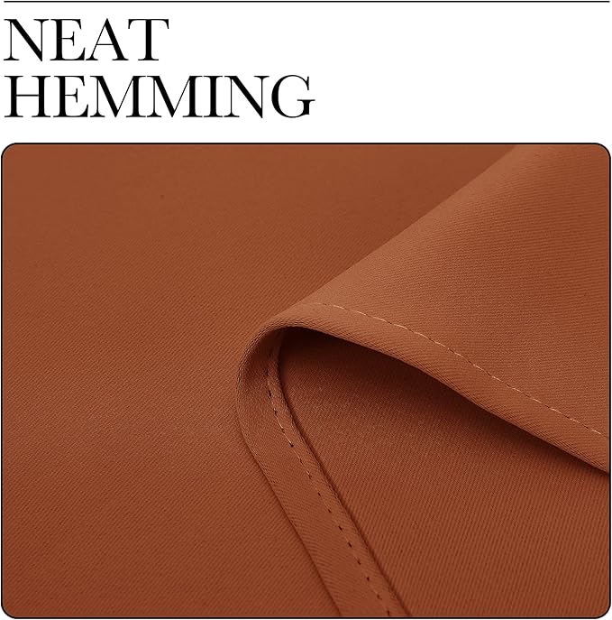 NICETOWN Bedroom Halloween Curtains 48 inches Long, Burnt Orange Privacy and Thermal Insulated Blackout Drapes for Windows (1 Pair, 42 inches Wide)