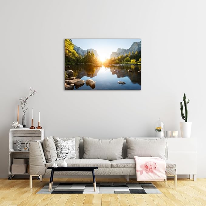 SKASNFAI Canvas Wall Art Utah National Parks Yosemite Canvas Print Landscape Painting Artwork Framed Home Decor Nature Poster for Bedroom Ready to Hang (28x44 inch)