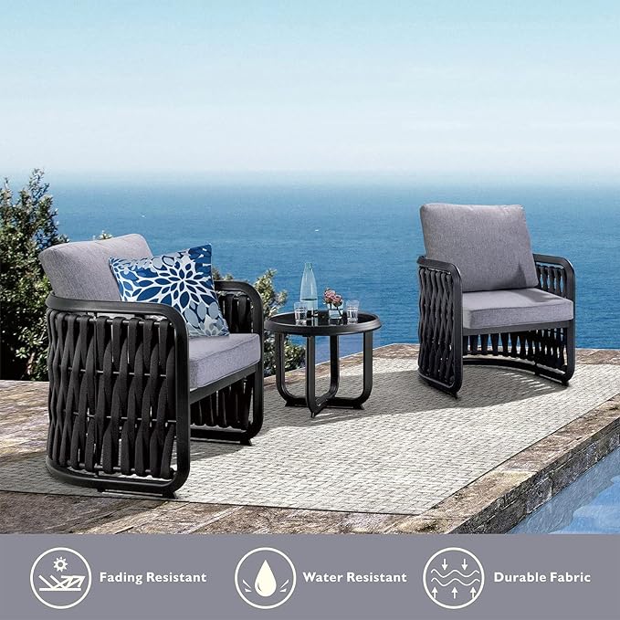 JMGBird Outdoor Seat/Back Chair Cushion Tufted Pillow, Indoor Deep Seat Chair Cushion Set 22"x22"