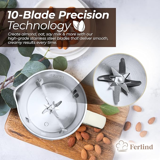 NEW 8-in-1 Nut Milk Maker for 32 oz Homemade Almond Milk, Oat Milk, Soy Milk, Coconut Dairy-Free Milk Beverages, Plant-Based Milk - Delay Start, Self-Cleaning, 50-recipe cookbook & Milk Frother