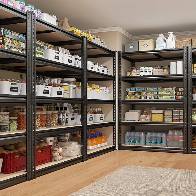 REIBII 72" H Garage Shelving 5 Tier Garage Storage Shelves 2000LBS Metal Storage Shelves Heavy Duty Shelving Storage Shelving Unit for Warehouse Pantry Basement Craft 72''*35.5''*11.8'' 2 Pack