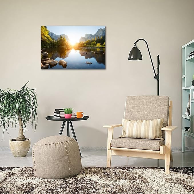 SKASNFAI Canvas Wall Art Utah National Parks Yosemite Canvas Print Landscape Painting Artwork Framed Home Decor Nature Poster for Bedroom Ready to Hang (28x44 inch)