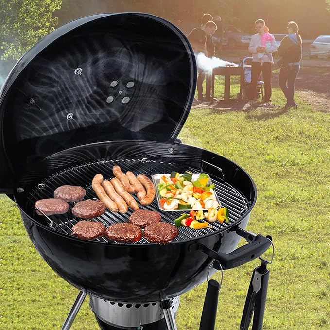 Grill Grates Replacement for Weber 8835, 22.5 inch Charcoal Grills, Kettle, Performer, Master-Touch, Charcoal Smoker, 21.5" Gourmet BBQ System Hinged Stainless Steel Cooking Grate Parts