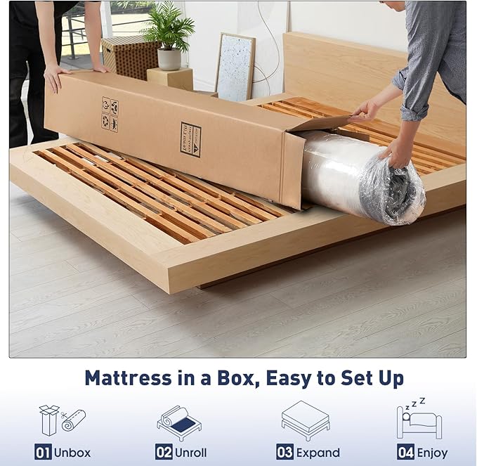 12 Inch King Mattress in a Box - Hybrid King Size Mattress with Pocket Springs for Ultimate Comfort, Medium Firm Support for Pressure Relief, No Pilling,Breathable,CertiPUR-US Certified