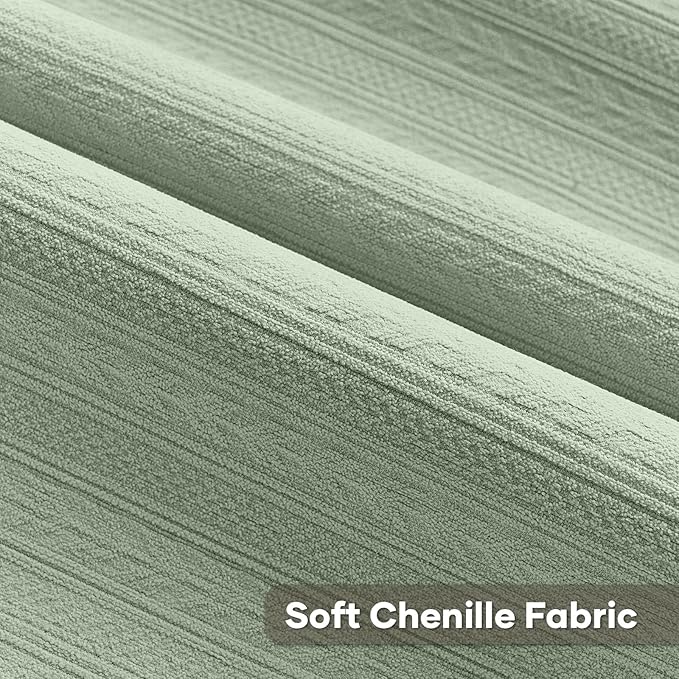 FUTEI Sage Green Decorative Throw Pillow Covers 24x24 Inch Set of 2,Soft Cozy Wheat Ear Striped Patterns European Cushion Cases,Modern Home Decor for Couch Bed Living Room