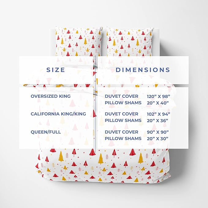 Kotton Culture Printed Duvet Cover 3 Piece 100% Egyptian Cotton Breathable All Season 600 Thread Count with Zipper & Corner Ties Comforter Cover (King, Magical Winter)