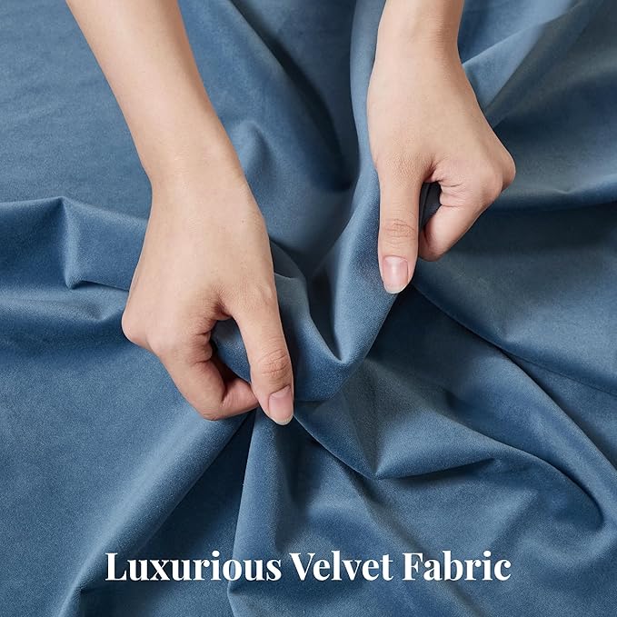 Tbfit 65" W Loveseat Sofa, Velvet Mid Century Modern Love Seat Couches for Living Room, Button Tufted Upholstered Small Couch for Bedroom, Solid and Easy to Install Love Seats Furniture, Blue