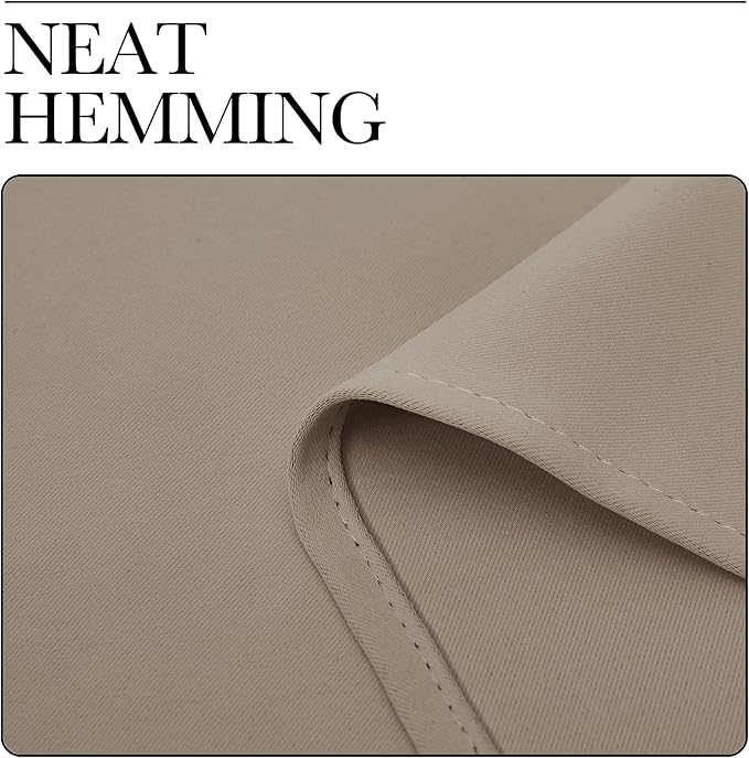 NICETOWN Sleek Blackout Curtains 63 inches Length for Small Windows, Noise Reducing and Block Draft Panels for Door Doorway Laundry Office Luxury Decor Theme (2 Panels, Taupe, W42 x L63 -Inch)