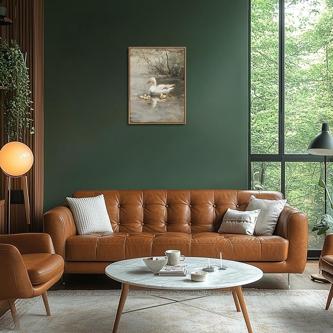 Djmwtb Vintage Framed Wall Art Duck Canvas Wall Art Prints Rustic Farmhouse Painting Nature Pictures Artwork for Living Room Bedroom Bathroom Office 12x16in