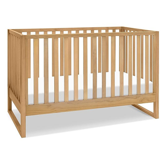 daVinci Hunter 3-in-1 Convertible Baby Crib - GREENGUARD Gold Certified - Wood Baby Crib Convertible to Toddler Bed & Daybed - Brown Crib w/ 4 Adjustable Heights - Easy Assembly Crib to Bed - Honey