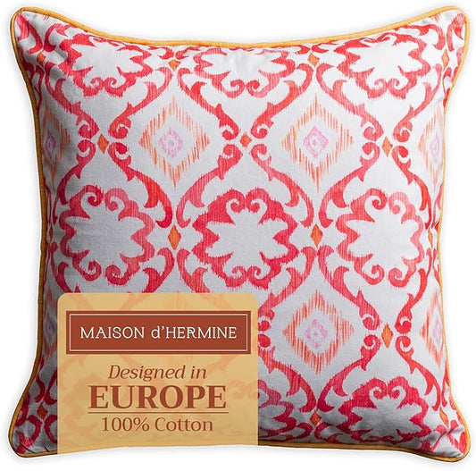 Maison d' Hermine Decorative Pillow Covers 18 x 18 Inch Square 100% Cotton Throw Pillow Covers with Invisible Zipper for Living Room Couch, Chair, Sofas, Bedroom, Home (Hesperides - Tapisserie)