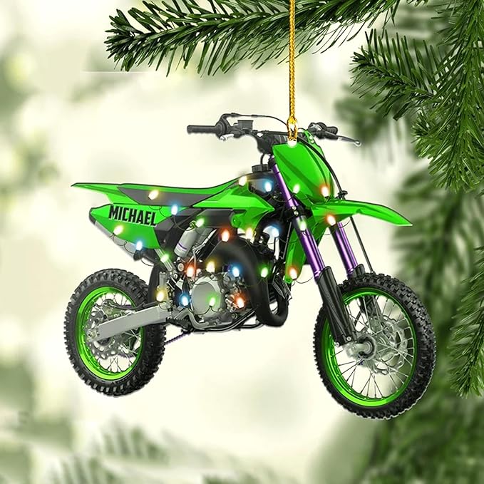 Personalized Dirt Bike Acrylic Ornament 2025, Personalized Christmas Tree Decoration, Unique Holiday Keepsake, Gift for Dirt Bike Lovers, Riders, Family Style 3
