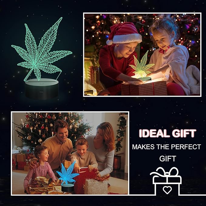 3D Leaf LED Light 16 Color Changing Table Light Night Light with Remote Control 16 Colors Changing Table Desk Bedroom Decor Optical Home Room Store Decoration