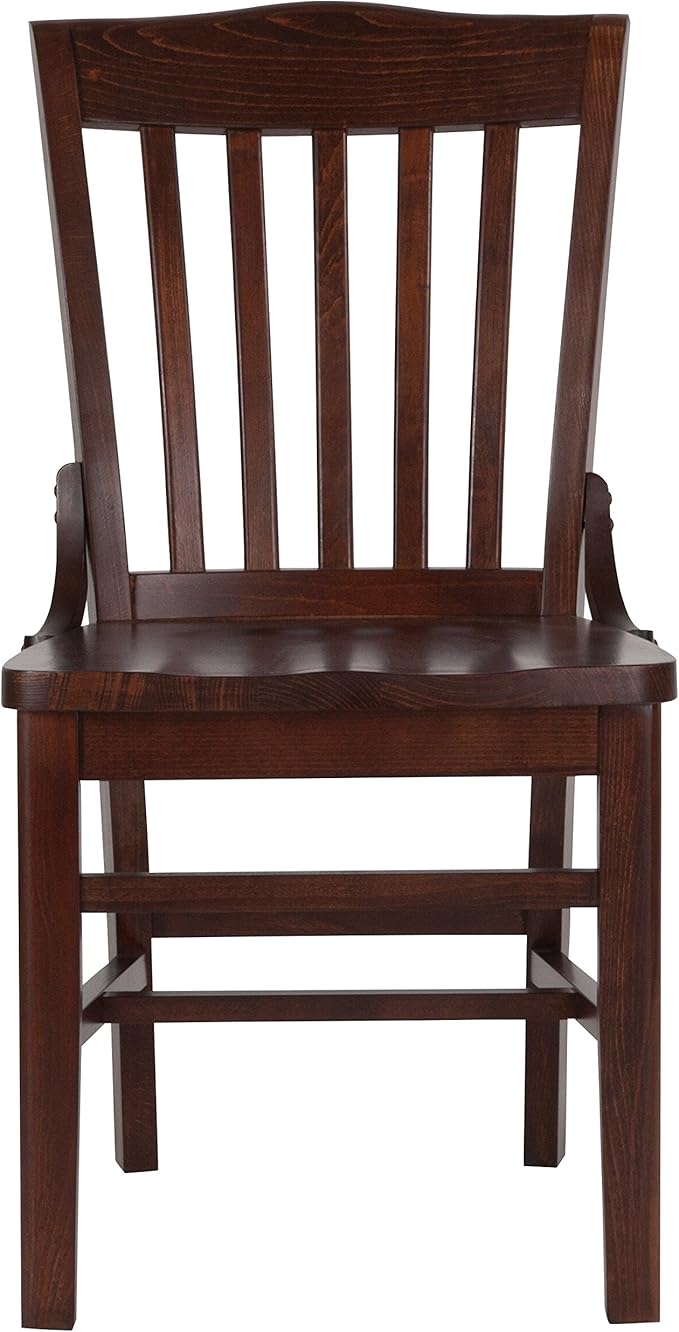 EMMA + OLIVER School House Back Walnut Wood Chair