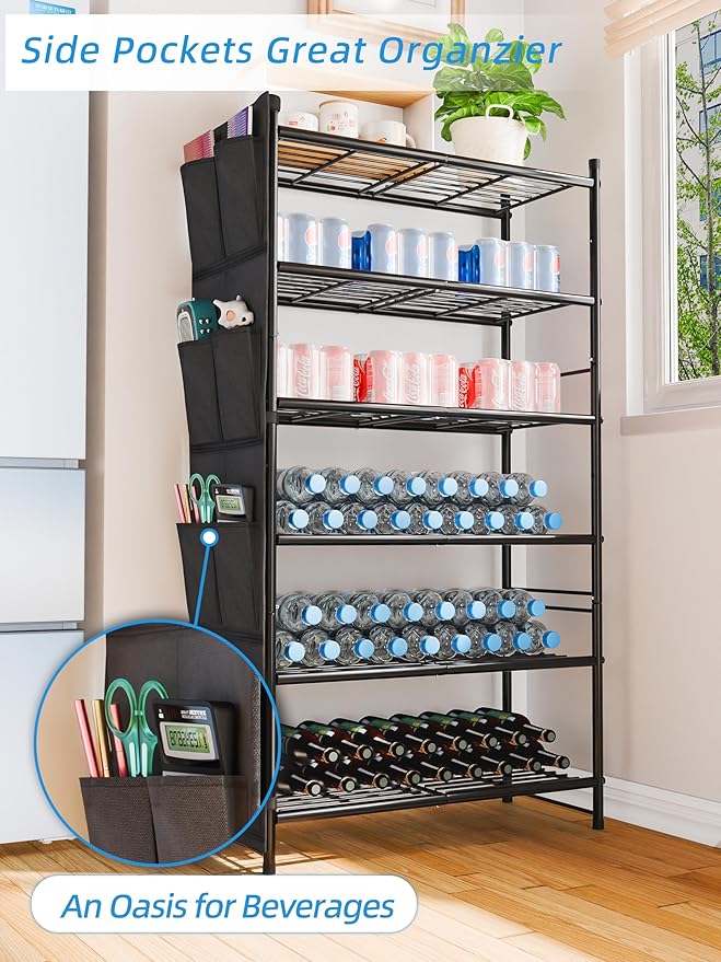 6-Tier Shoe Rack, 27" Wide Shoe Organizer for Closet, 24 Pairs Large Metal Shoe Shelf, Entryway, Bedroom, Black