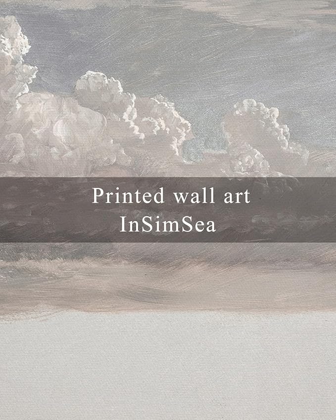 InSimSea Framed Canvas Wall Art Vintage Decor, Home Decor Classical Oil Painting Cloud Study Wall Decorations for Living Room, Large Prints Artwork for Bedroom Bathroom Gallery, 24"x36"