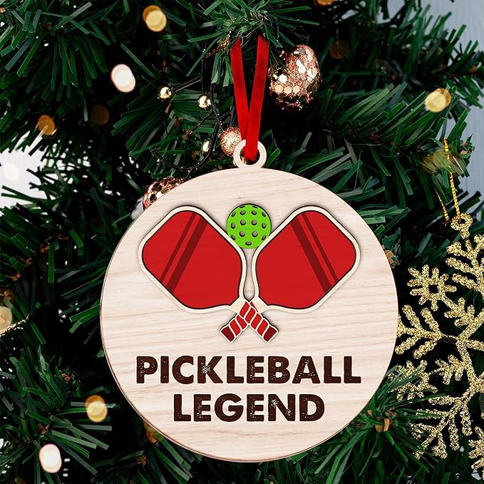 Pickleball Ornament - Christmas Tree Decor for Pickleball Enthusiasts, Fun 2025 Pickleball Christmas Ornaments for Women, Inspirational Sport Gift Ideas, Unique Paddle Design
