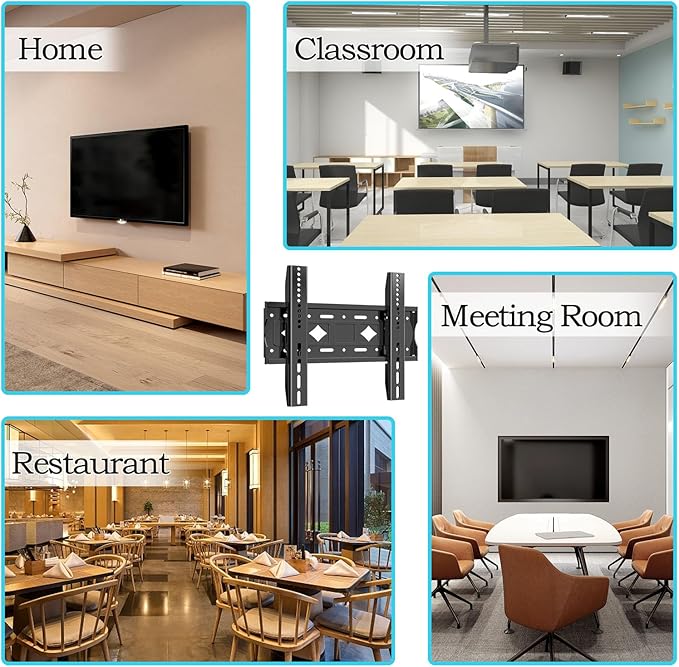 Fixed TV Wall Mount for Most 32-68 Inch 4K,LED, LCD and Plasma TVs,TV Wall Bracket VESA Up to 400x400mm,Weight Capacity 99lbs,Low Profile Wall Mount tv Bracket 40 43 50 55 60 65 Inch