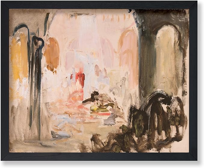 Poster Master Vintage Abstract Print - Retro City Landscape Poster - Modern Art - Moody Painting - Farmhouse Wall Design - Aesthetic Art - Great Living Room or Office Decor - 8x10 UNFRAMED Wall Art