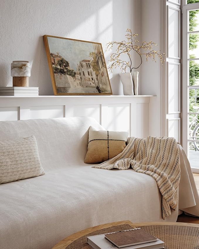 InSimSea Framed Wall Art for Living Room Classical Cityscape Artwork Wall Decorations View of Venice Canvas Prints Bathroom Pictures Farmhouse Office Home Wall Decor 12x16in