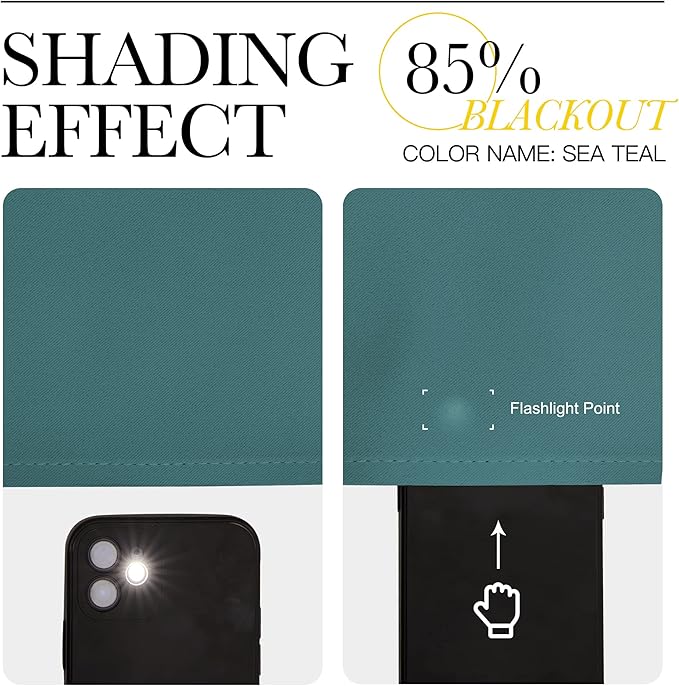 NICETOWN Thermal Insulated Solid Grommet Blackout Curtains/Drapes/Panels for Dining Room (Sea Teal, 1 Pair, 42 by 63-Inch)