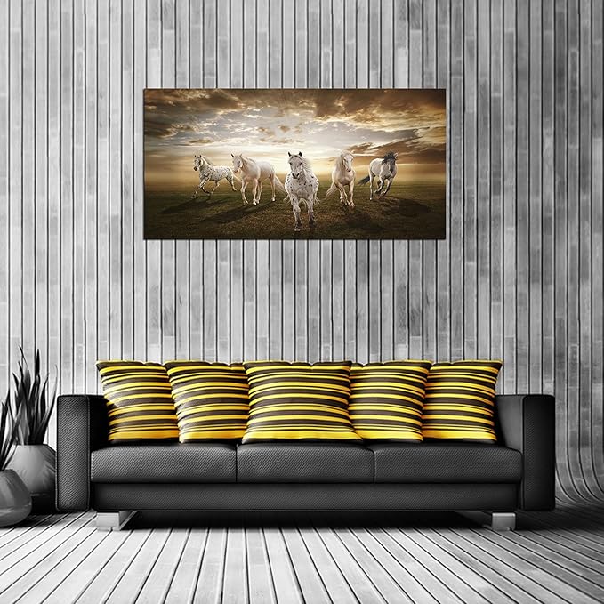 XXMWallArt FC1975 Canvas Wall Art Horse Picture Canvas Prints Modern Decor Wall Art Painting Canvas Prints Fine Art for Living Room Bedroom Kitchen Home and Office Drawing Room Wall Decor