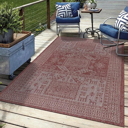 Keen Home Design Terrace Outdoor Throw Rug - 3x5 Washable Indoor/Outdoor Rug for Patio, Kitchen, Balcony, Beach, Garden, Deck and Porch, Size: 3'x5'