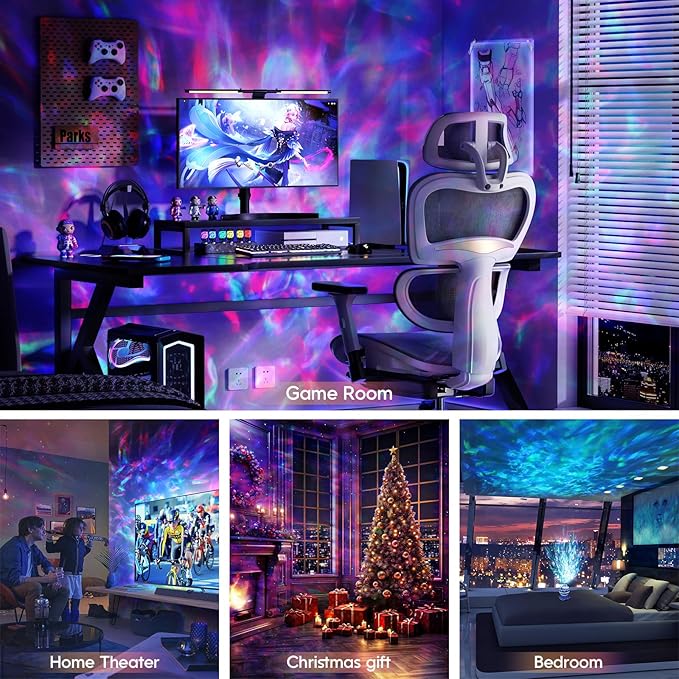 Rossetta Star Projector, Galaxy Projector LED Lights for Bedroom, Remote Control & White Noise Bluetooth Speaker, Night Light for Kids Room, Adults Home Theater, Christmas, Party, Bedroom Decor