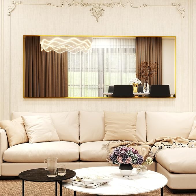 21"x 56" Rectangular Full-Length Mirror with Frame, Large Wall-Mounted or Leaning Floor Mirror for Bedroom, Entryway, and Living Room Décor, Modern Dressing Mirror for Home