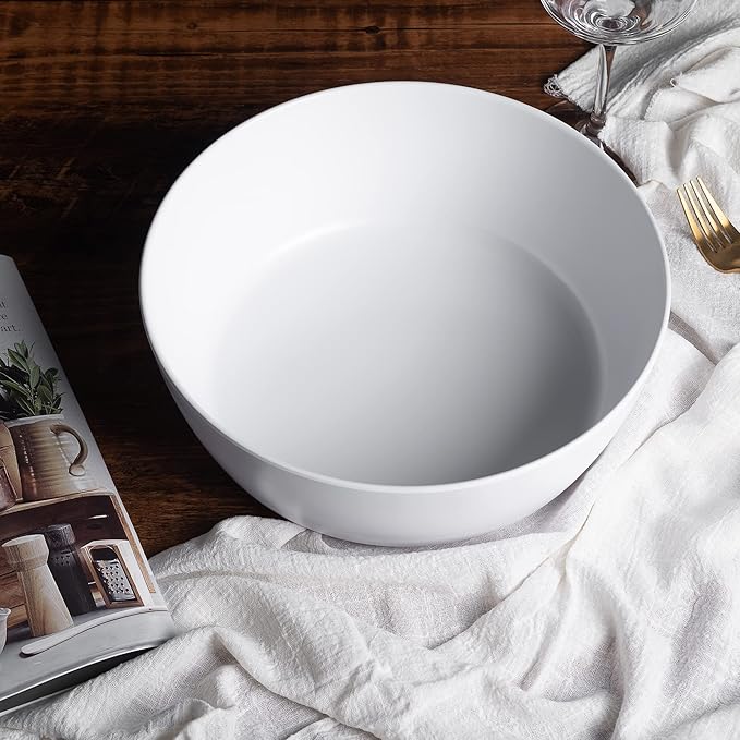 KOXIN-KARLU 11-inch Melamine Mixing and Serving Bowls, set of 2 White