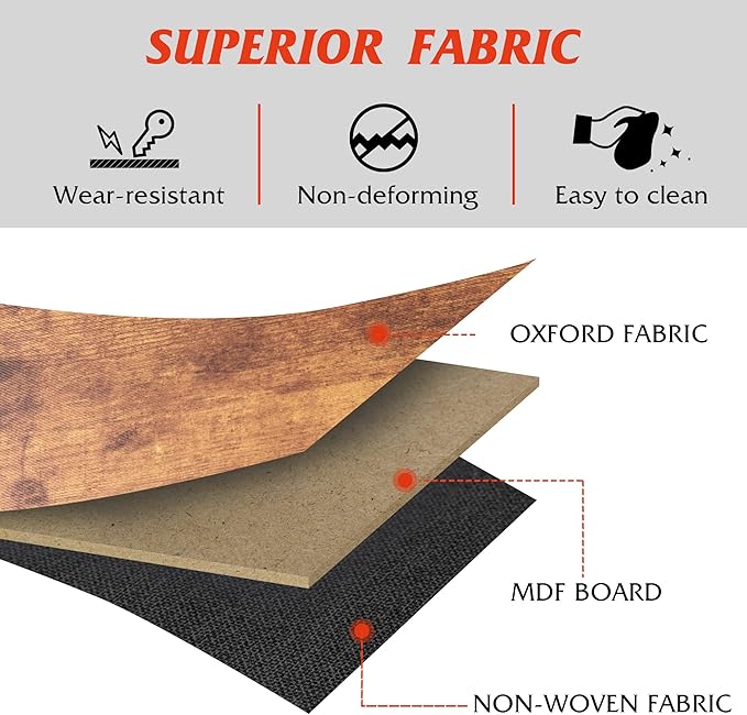 WLIVE 6 Drawer Dresser for Bedroom, Fabric Double Dresser, Storage Tower with Fabric Bins, Chest of Drawers for Closet, Living Room, Hallway, Rustic Brown Wood Grain Print