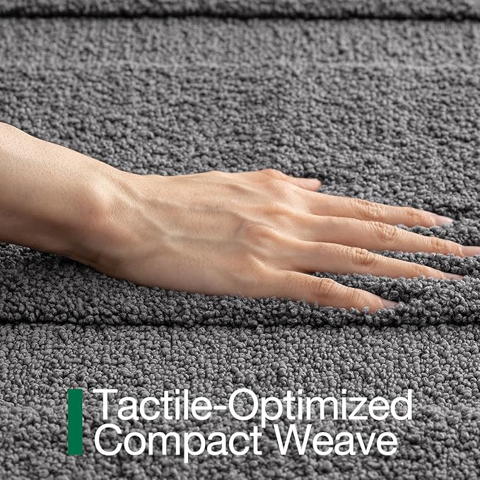 LUMI Ultra Soft Bathroom Rugs Non Slip with Rubber Backing, Absorbent Washable Bath Mat Quick Dry, Upgraded Premium Microfiber Plush Carpet for Bathtub and Shower Floor, Dark Grey, 24x43