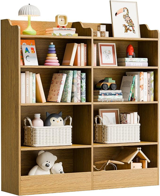 Cozy Castle 5 Tier Kids Bookshelf, 10 Cube Kids Toy Storage Organizer,Toddler Bookcase Storage Cabinet for Playroom, Bedroom, Kids Room, Reading Nook,Nursery (Natural)