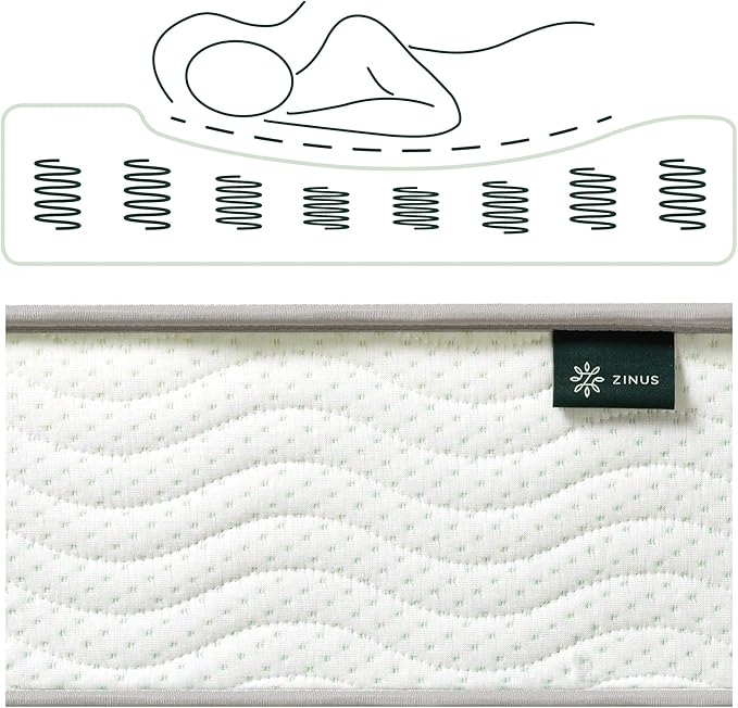ZINUS 8 Inch Foam and Spring Mattress, California King, CertiPUR-US Certified Foams, Mattress in A Box, White