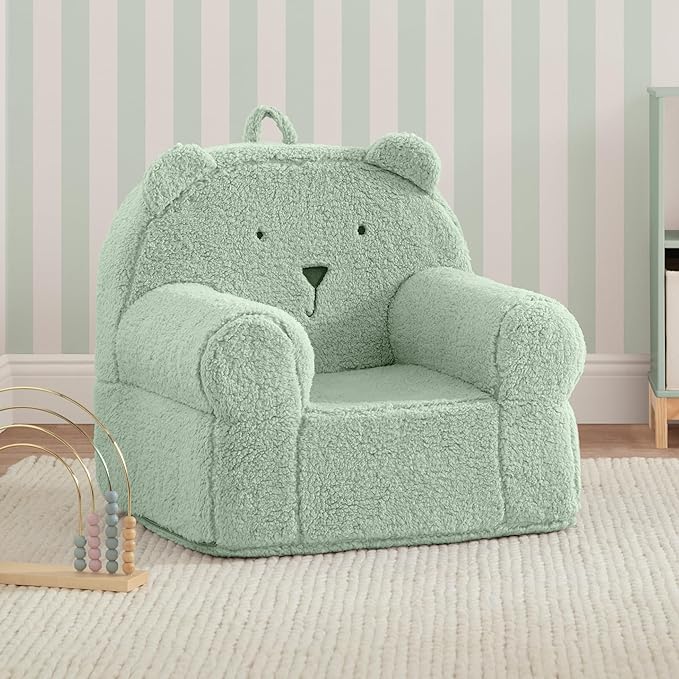 Delta Children babyGap Sherpa Bear Chair - Greenguard Gold Certified, Sage
