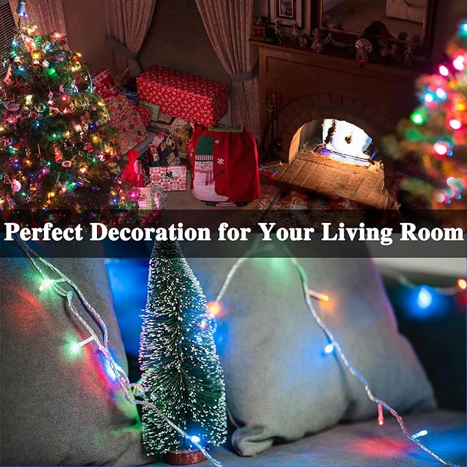 Multicolor 240 LED 88FT String Lights Indoor Outdoor, Connectable Christmas Tree Lights Waterproof 8 Modes with Timer, Clear Wire Fairy Twinkle Light Plug in for Bedroom Wedding Party Xmas Decorations