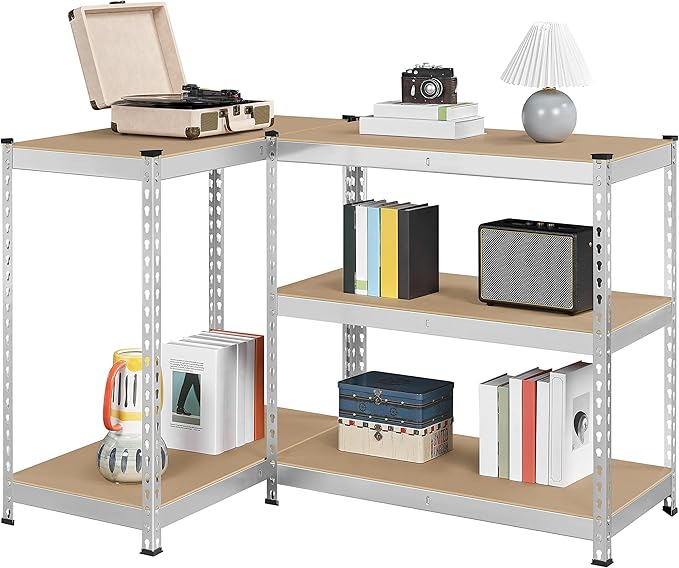 Yaheetech Storage Shelves 5 Tier Garage Shelving Heavy Duty Garage Shelves Adjustable Metal Shelving Unit Utility Rack Industrial Shelving for Warehouse Pantry Closet, 35.5″W × 17.5″D × 72″H, Silver