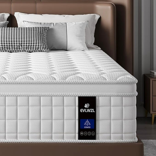Twin Mattress, 12 Inch Twin Size Mattress in a Box with Memory Foam Hybrid, Individual Pocket Spring for Provide Support and Improve Sleep,Medium Firm(White)