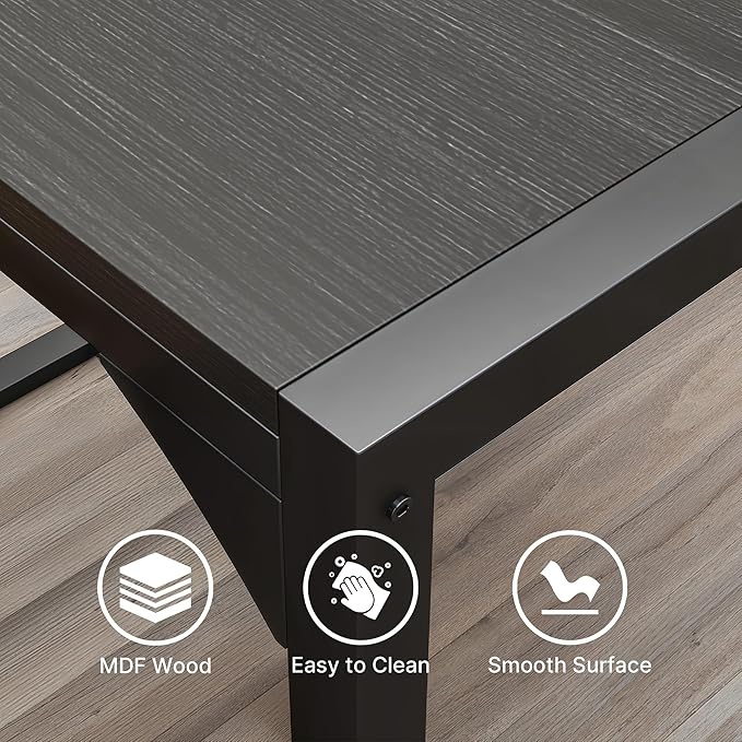 Gizoon Dining Table Set for 2, Kitchen Table Set for 2 with Steel Frame, Kitchen Table with 2 Benches for Small Space, Space Saving Design for Restaurant, Living Room, Black