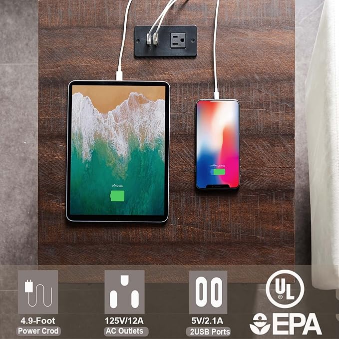 Farmhouse Nightstand with Charging Station, 20" Rustic End Table w/Barn Door, Wood Sofa Side Bedside Table w/Open Shlef & Stroage Cabinet for Bedroom (White)