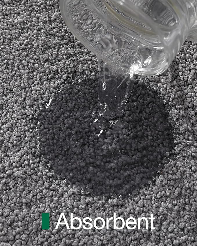 LUMI Ultra Soft Bathroom Rugs Non Slip with Rubber Backing, Absorbent Washable Bath Mat Quick Dry, Upgraded Premium Microfiber Plush Carpet for Bathtub and Shower Floor, Dark Grey, 24x60