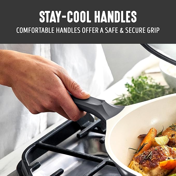 GreenLife Nonstick 12” (5QT) All in One Deep Skillet Wok with Lid, PFAS-Free Non-Toxic Ceramic Multi-Purpose Pan, Induction, All Stovetop, Egg, Stir Fry, Saute, Stay Cool Handle, Graphite